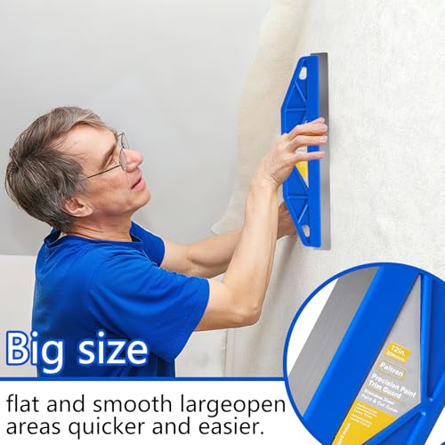 12-Inch Paint Edger & Trim Guard, Stainless Steel Straight Edge Tool - color: Blue