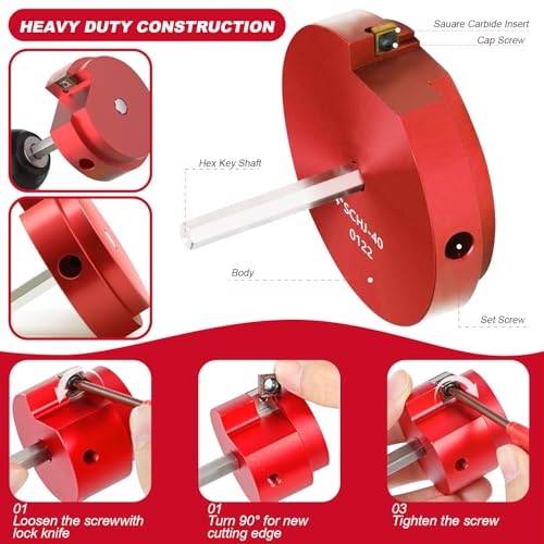 4-Piece PVC Pipe Reamer Kit for 1/2" Drills - 1-1/4",2",3",4” Inner Cutter Tool Reamer for PVC, CPVC, ABS, Conduit & Industrial Pipe, SCH40 Repairs, Pipes Fitting Saver - size: JD-4PCS