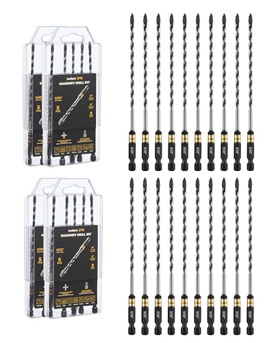 toolant 5/32" Serrated Eccentric Masonry Drill Bits, 20-Piece Set - size: 5/32"(20pcs)