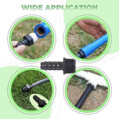 PVC Barbed Hose Connector -1/2 Inch Barbed Insert x 3/4 Inch Male NPT Threaded PVC Reducing Adapter, Sch 40-Garden Hose Fittings - Barbed Connector Hose Adapter Fitting For Water Hose - size: 1/2" Barbed Insert x 3/4" MNPT, style: Adapter