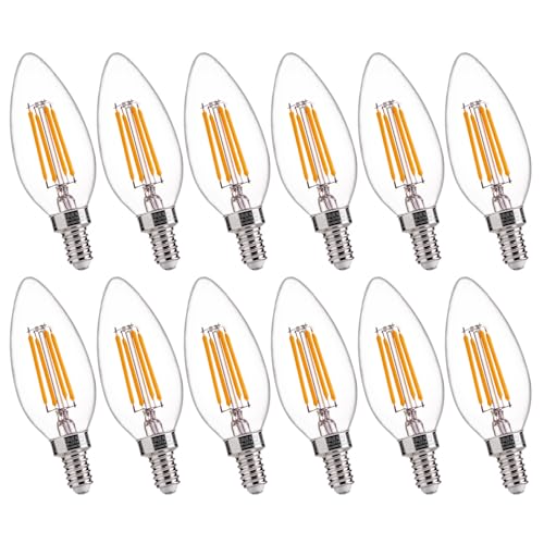 FLSNT B11 E12 LED Candelabra Bulbs 60W Equivalent, Dimmable LED Candle Light Bulbs, 2700K Soft White (Warm Light), Pack of 12 - color: 2700k Soft White, size: 12 Count (Pack of 1)