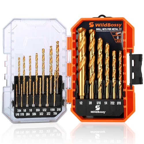 M35 Cobalt Drill Bit Set 20PCS(1/16"-1/2") High Speed Steel Jobber Length Drill Bit Kit for Hardened Metal with Index Storage Case - size: 1/16-1/2 inch - 20 PCS - Right Hand
