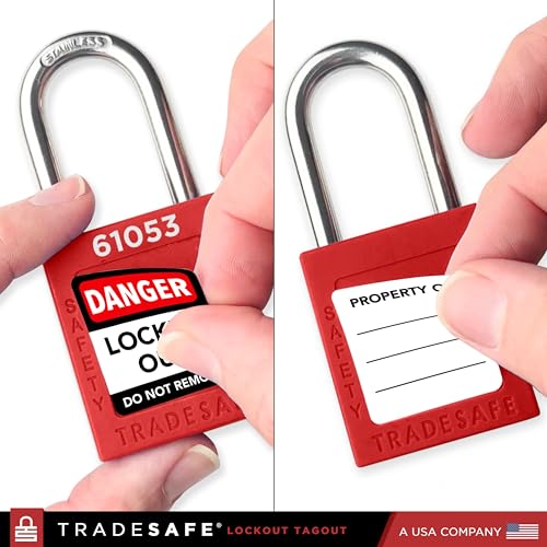 TRADESAFE Lockout Tagout Station with 20 Keyed Different Loto Locks, 6 Lockout Hasps, 60 Lock Out Tags, Lock Out Tag Out Kit Station, Lock Out Kit Cabinet 22-1/2 x 18 x 3 inches - style: Stocked | Keyed Different