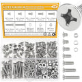 245 Pieces M5 Machine Screws Nuts Washers Set, Sutemribor M5 x 6/8/10/12/16/20/25mm Phillips Countersunk Head Machine Screws Nuts Washers Assortment Kit, 304 Stainless Steel, Fully Threaded - size: M5, style: Phillips Countersunk Head