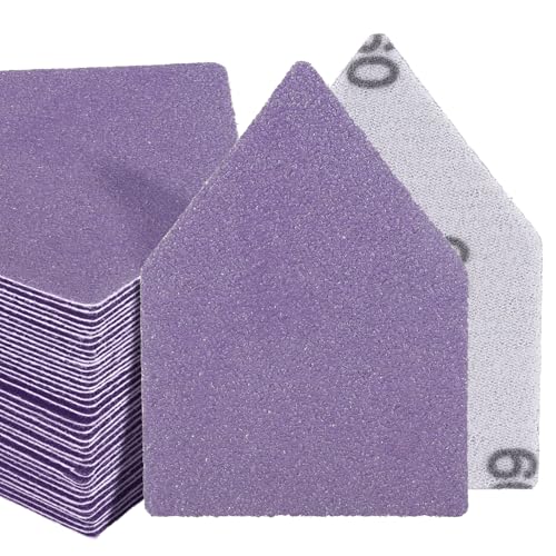POLIWELL Triangle Sanding Sheets 50-Piece 90x65mm Ceramic Alumina - size: 60 Grit