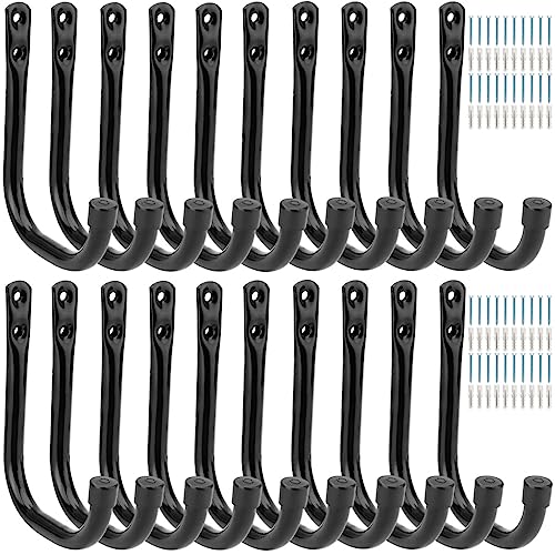 20 Pcs Heavy Duty Garage Storage Utility Hooks, 4.1Inch J Hangers Wall Hooks for Hanging Bikes, Ladders, Cord, Hose, Garden Tools - size: 4.1inch(20Pcs)