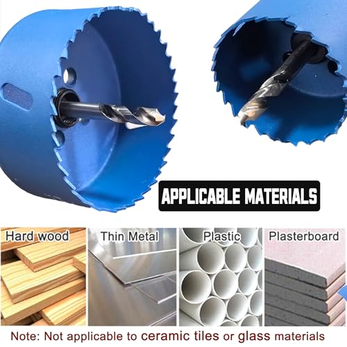 Bi-Metal Hole Saw Kit Set 3/4" to 3" HSS Hole Saw Drill Bits for Wood Boards Soft Metal Sheet PVC Fiberboard Plastic Drywall 17PCS
