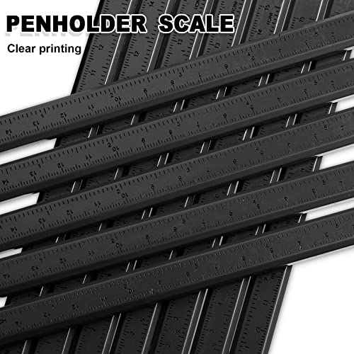 Honoson 200 Pcs Flat Construction Pencils with Printed Ruler Wood Graphite 2 Pcs Carpenter Pencil Sharpener for Woodworking Marking Tool(Black) - color: Black