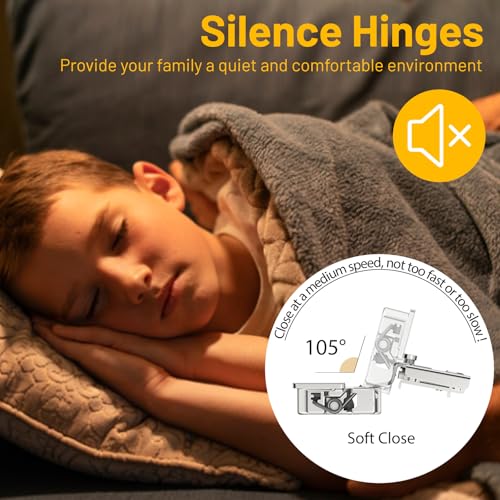 Furniware 20 Pack 10 Pairs 1/2 inch Overlay Soft Close Hinges for Face Frame Kitchen Cabinet Hinges Satin Nickel - 3 Way Adjustability Concealed Soft Close Hinges Damper Self Closing - size: 1/2 inch Overlay