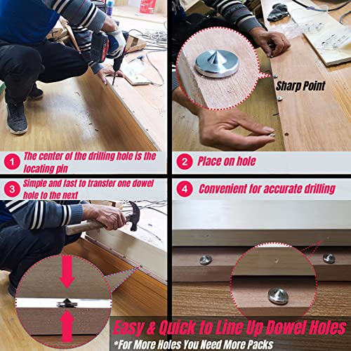 Stainless Steel Dowel Centering Pins, Hole Drilling Alignment Tool
