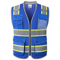JKSafety Hi Vis Safety Vest for Men Women Cushioned Collar JK101 Blue M - color: Jk101-blue, size: Medium