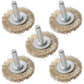 Brass-Coated Wire Brush Set – Wheel, Cup & End Brushes with 1/4" Hex Shank, Heavy-Duty Carbon Steel Bristles for Rust Removal & Paint Stripping (Copper Plated Steel) - style: Copper Plated Steel