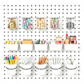 15PCS Pegboard Organizer Accessories, 5 Clear Storage Jars with Lids, 5 Bins and 5 Hanging Cups, Pegboard Containers for Garage, Workshop, Craft Room, Office and Home Organization