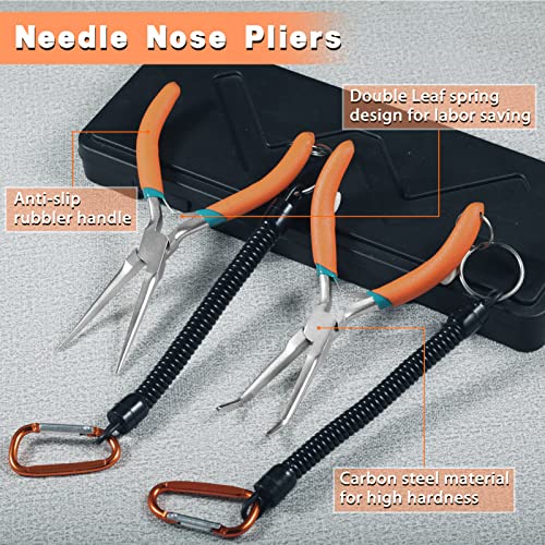 Mini Pliers Set - Straight, Bent & Needle Nose Pliers for Jewelry Making & Small Object Gripping - style: Bent & Straight Needle Nose Plier