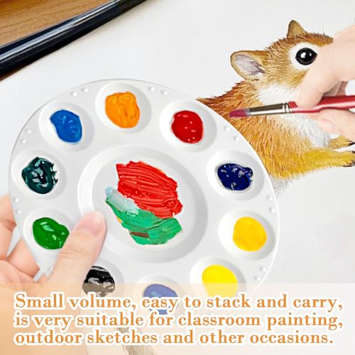 15 Pcs Plastic Paint Palette Trays 6.7x6.7 Inch - Paint Holder & Paint Pallets for Kids Adults, Acrylic Watercolor Oil Paint Tray Palette, Reusable Mini Paint Trays for Art Class, Parties, DIY