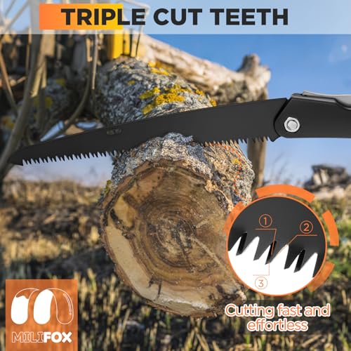 Folding Hand Saw, 10 in Pruning Saw with Triple-Cut SK5 Blade