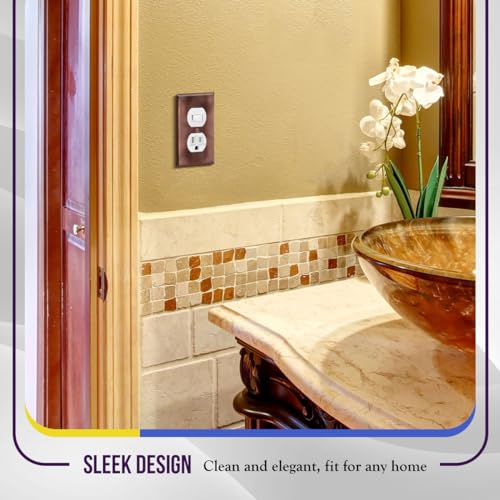 ENERLITES Duplex Receptacle Outlet Metal Wall Plate, 1-Gang Antique Copper - color: Antique Copper, size: Standard Size