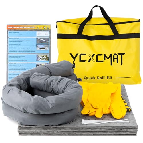 Universal Spill Kit for Chemical, Water & Garage Oil Cleanup 1 Pack - size: 1 Pack
