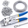 Twidec/Wire Rope Crimping Tool Up To 2.2mm Swaging Tool With 160PCS 1/16''Aluminum Crimping Loop Sleeve And 66FT 1/16'' 304 stainless steel Wire Rope 12PCS Wire Rope Thimbles Kit - style: 66FT