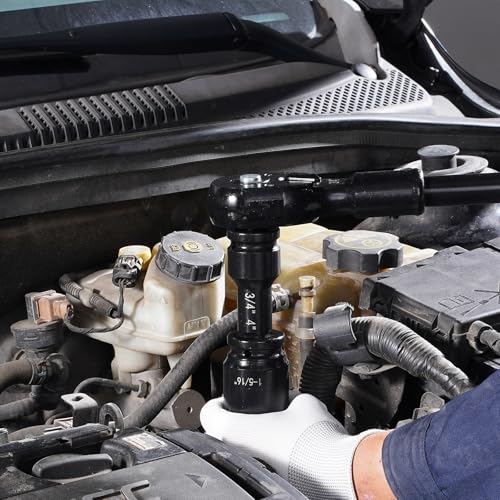 VEVOR 3/4 in Drive Impact Socket Set, 21 Pieces SAE 3/4 in to 2 in, 6 Point Cr-V Alloy Steel for Auto Repair, Easy-to-Read Size Markings, Includes Extension Bars, Ratchet Handle and Storage Case - size: 3/4" 21PCS