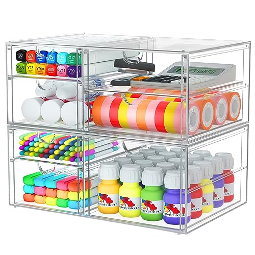 caktraie Acrylic 2-Pack 7-Drawer Makeup & Storage Organizer for Bath,Desk - size: 7 Drawers