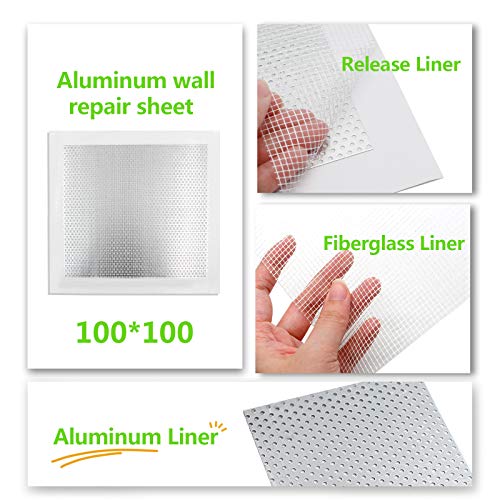 8pcs Drywall Repair Patch, 4" x 4" Drywall Patch Self Adhesive Aluminum Wall Repair Patch Kit - size: 4" x 4", 8 PCS