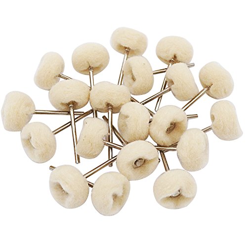 Buffing Polishing Wheel Kit Aluminum Polish Mounted Cotton Soft Fine 3/32 Shank Buff Wheels Shank Rotary Tools Accessories Pack of 20 Pieces