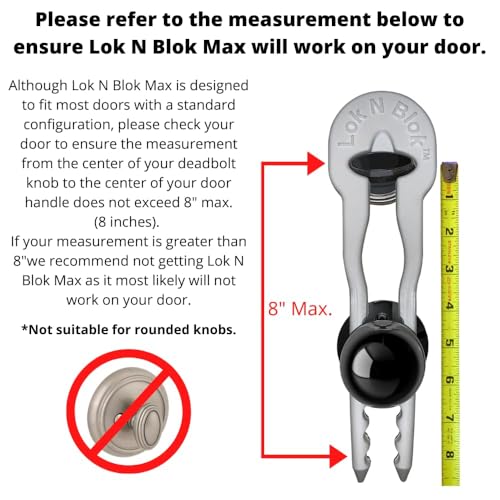 Portable Deadbolt Door Lock Device Lok N Blok Max Requires No Tools to Install Protection from Key Bumping Proof Door Guard Defender Home Apartment Travel Safety Security Made of Sturdy ABS Plastic