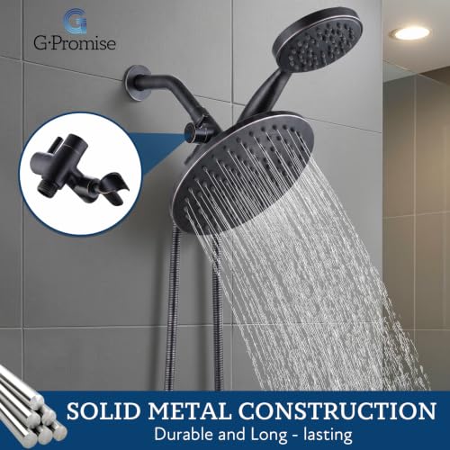 G-Promise Solid Metal Shower Head Diverter with Holder 3-Way - color: Oil Rubbed Bronze