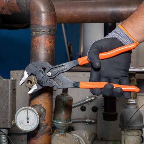 Klein Tools D53112 Compact Plier Wrench, High Leverage Multi-Use Adjustable Plier Wrench with Smooth Jaws, 12-Inch - size: 12-Inch