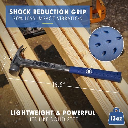 ESTWING Titanium Hammer, 13oz Professional Hammer, Smooth Face Blue, TIBL - color: Blue, size: Smooth Face