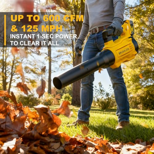 600CFM Brushless Leaf Blower Compatible with DeWALT 20V, Bare Tool