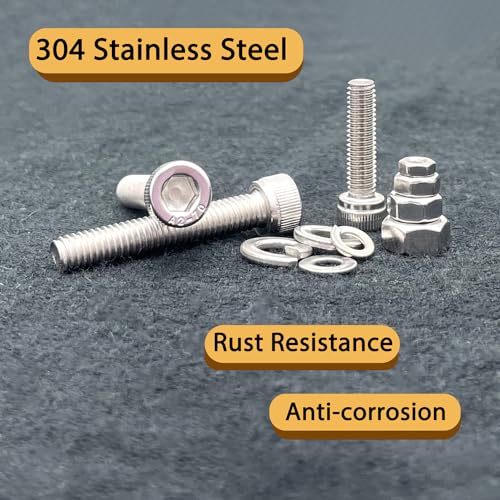 1160Pcs M3/M4/M5/M6 Hex Socket Bolt Kit,304 SS Metric Screws Assortment - size: M3/M4/M5/M6