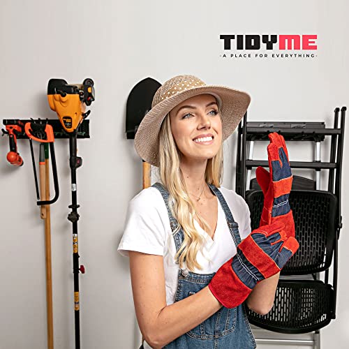 TIDYME Garage Wall Organizer, Shovel Holder Wall Mount, 48" Double Hooks - size: 48" (0 Shelves)