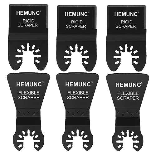 6 Oscillating Tool Scraper Blades Flexible Rigid Scraper Blade, for Removal of Caulk,Vinyl Flooring,Paint,Carpet,Tile Adhesives - size: 6-Rigid & Flexible & Taper