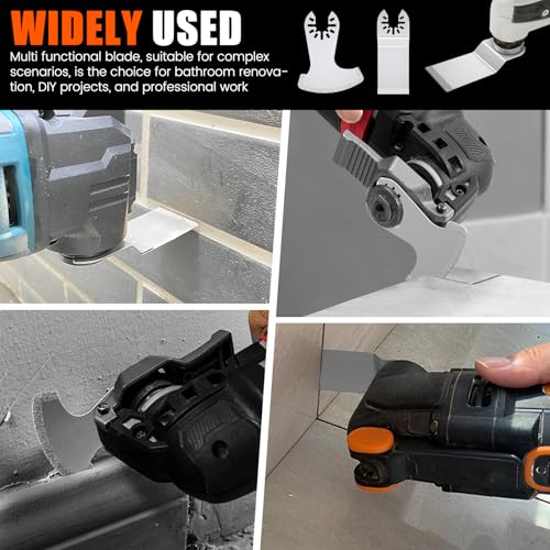 12PCS Diamond Oscillating Multi Tool Grout Removal Blades with 2 Adapters Multifunctional Grout Remover Blades Kit for Oscillating Tool - style: 12PCS
