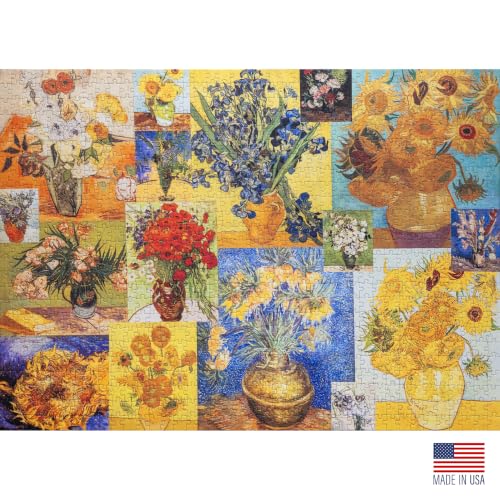 A Symphony of Blooms Fine Art Puzzle, Premium 1000 Piece Jigsaw Puzzle for Adults, Glare-Free, Soft-Touch Puzzles, Made in USA, 26.6" x 19.25" - color: Van Gogh: a Symphony of Blooms