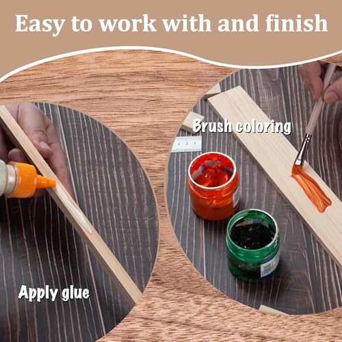 Wooden Dowels for Crafts, Wood Strips Wood Trim Slats for Wall 3/8" × 1" × 15", 15 PCS Square Dowel Rods Wooden Sticks for Crafts, Unfinished Hardwood Sticks Flat Lumber Boards for Woodworking - size: 3/8x1x15 in - 15PCS
