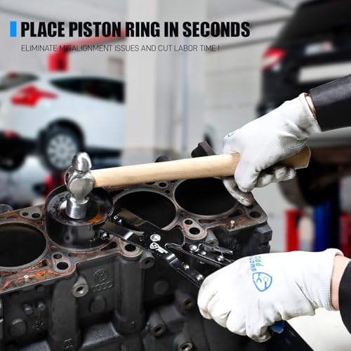 SMOTIVEPRO 8PCS Piston Ring Compressor Set with Self-Locking Ratchet Pliers