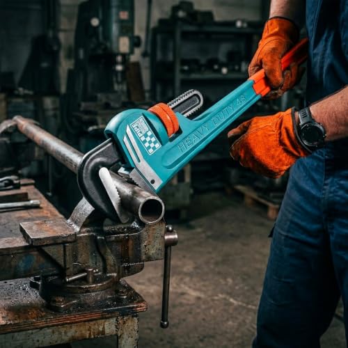 Heavy Duty Pipe Wrench, 48" Adjustable Straight Plumbing Wrench, High Drop-Forged jaws, Professional Pipeline Tool for Water Pipe Fittings, Mechanical assembly, Workshop Operations - size: 48inch
