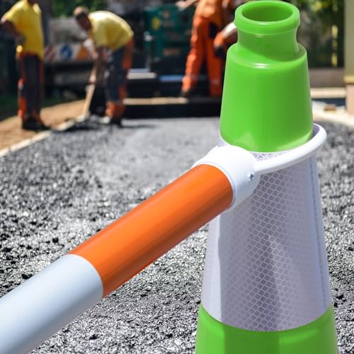 Fluorescent Green PVC Traffic Cones, 28" Large, 8 Count - color: Green, size: 28" Large