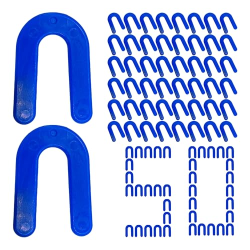 50PCS Horseshoe Tile Spacers, 1/16 Inch U-Shape Plastic Structural Shims for Tile Leveling System, Blue Tile Leveling Clips for Ceramic Floor and Wall Installation - size: 1/16 Inch