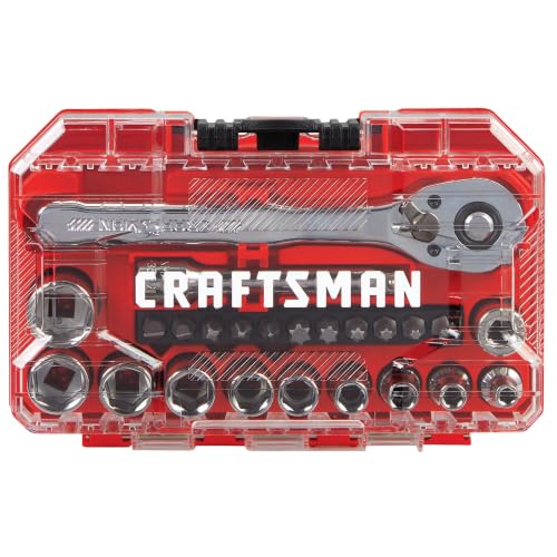 CRAFTSMAN Mechanics Tool Set, 24 Piece, 1/4 Inch Drive SAE, 90-Tooth (CMMT12109LZ) - style: NEW SAE Set