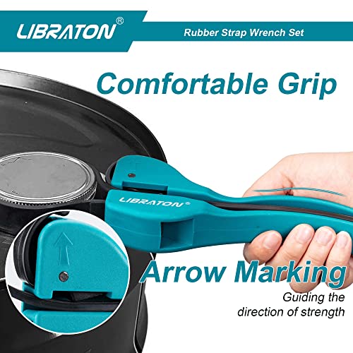 LIBRATON 2PCS Strap Wrench Set, Oil Filter Wrench, Rubber Strap Wrench