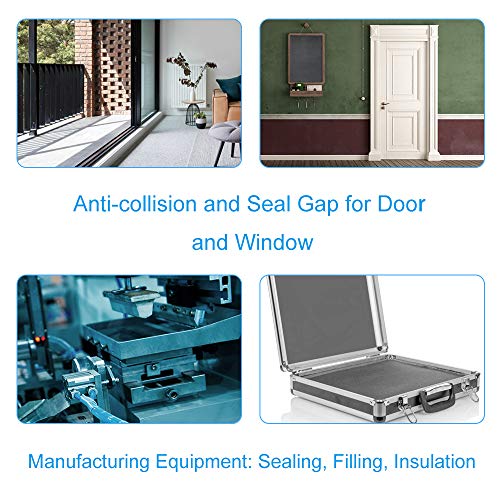 2 Rolls Foam Tape Weatheratrip for Door Window Insulation, Single Sided Foam Strips Adhesive, High Density Foam Seal Tape, Closed Cell Foam Seal Strip Tape(1/2"Wx1/4"Tx32FT, Black) - size: 1/2"W x 1/4"T x 32FT