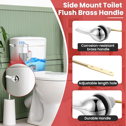 Saillong Universal Toilet Flusher Replacement Kit, Fill Valve, 2-Inch Flapper, Side Mount Handle Lever, Water-Saving, Adjustable Toilet Repair Kit Inside Tank, Easy to Install(1 Set,Blue Grey, Red) - color: Blue Grey, Red