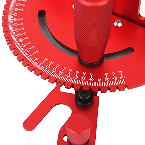 Table Saw Miter Gauge, Works w/Table Saws, Router Table, Band Saw (Red) - color: Red