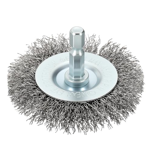 2.5in Wire Wheels for Drill with 1/4in Hex Shank, Carbon Steel - size: 2.5 inch(0.012in Wire)