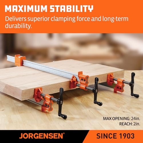 Jorgensen 24-Inch Steel I-Bar Clamps, 7000 lbs Clamping Force, 2-Pack - size: 24 Inch