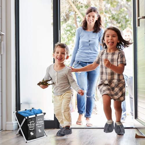 Wonderjune Foldable Disposable Shoe Cover Box Dispenser, Black, Gray - color: Black, Gray